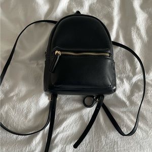 Mini Faux Leather Backpack